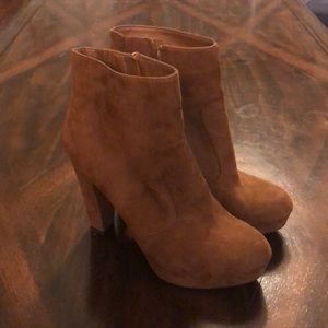 Tan bootie heels